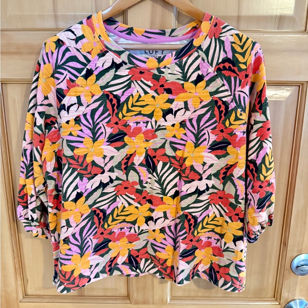 Loft Cotton Floral Top